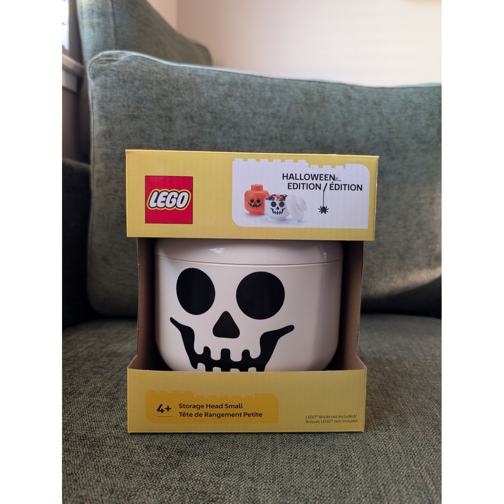 LEGO Storage Head Small Skeleton Halloween Edition White Container Toy Box NEW